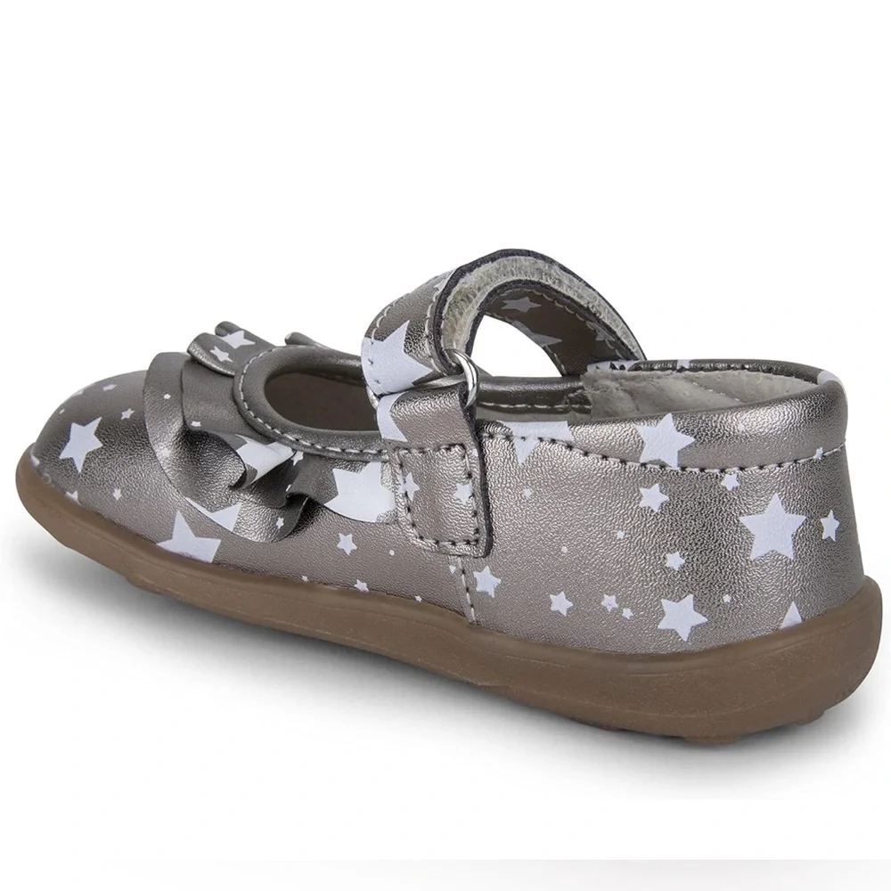 See Kai Run Metallic baby girls Belle Shoes with Stars Mary Jane flat size 6